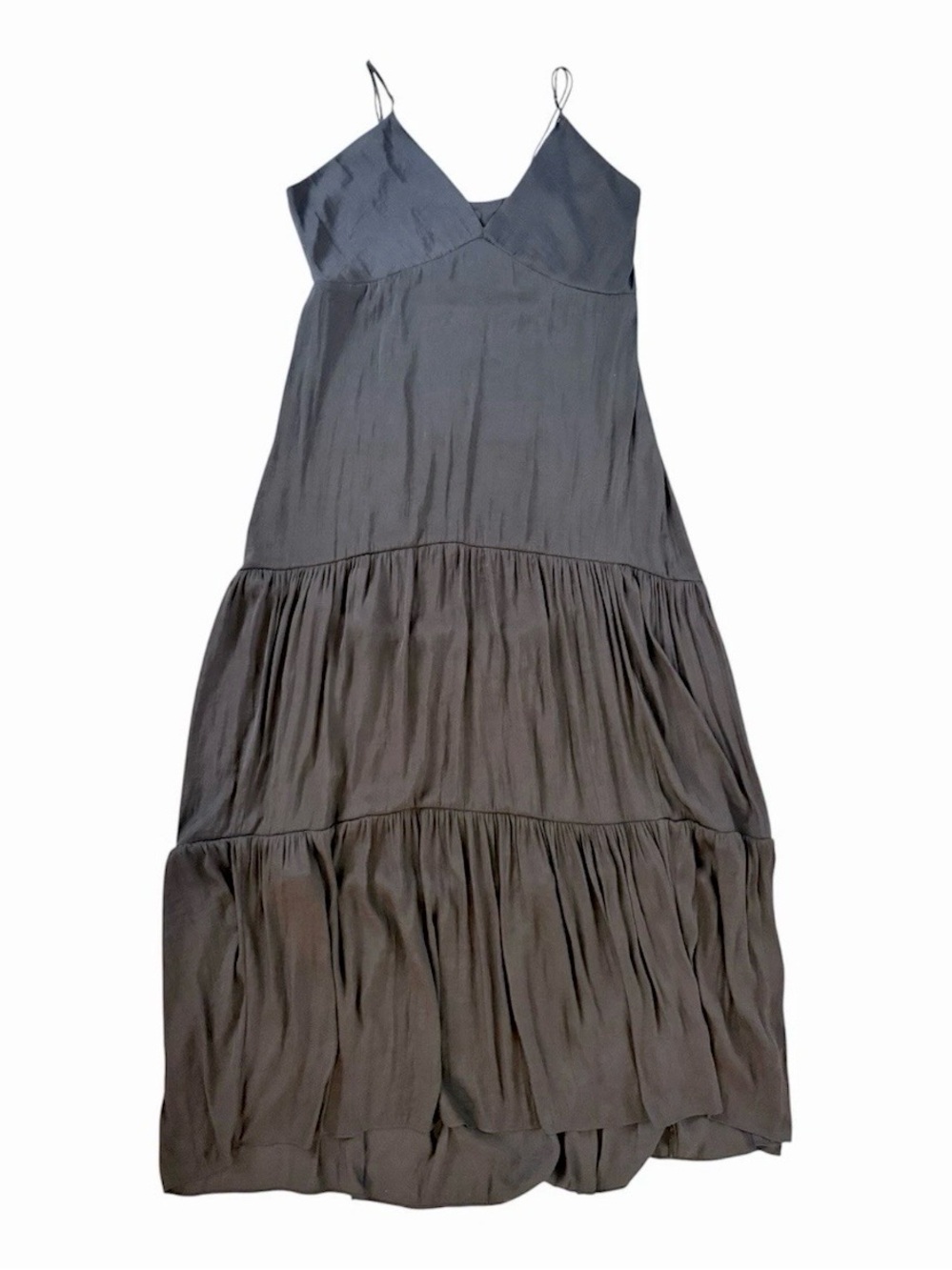 Banana Republic Sz 6 Petite Black 3-Tiered Delicate Flow Maxi Dress